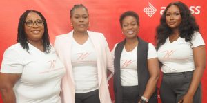 Bimpe Gisanrin, Unit Head, Women Banking, Access Bank; Folayemi Oyebade, Unit Head, Marketing Strategy and Brands, Access Bank; Abiodun Olubitan, Group Head, Women Banking, Access Bank; and Oyindamola Oyebola, Team Lead, Women Banking, Access Bank, during the media rountable at the launch of Access Bank Womenprenuer Pitch-a-ton Season 6, in Lagos recently.